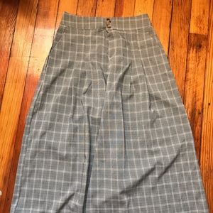 Wide leg plaid pants